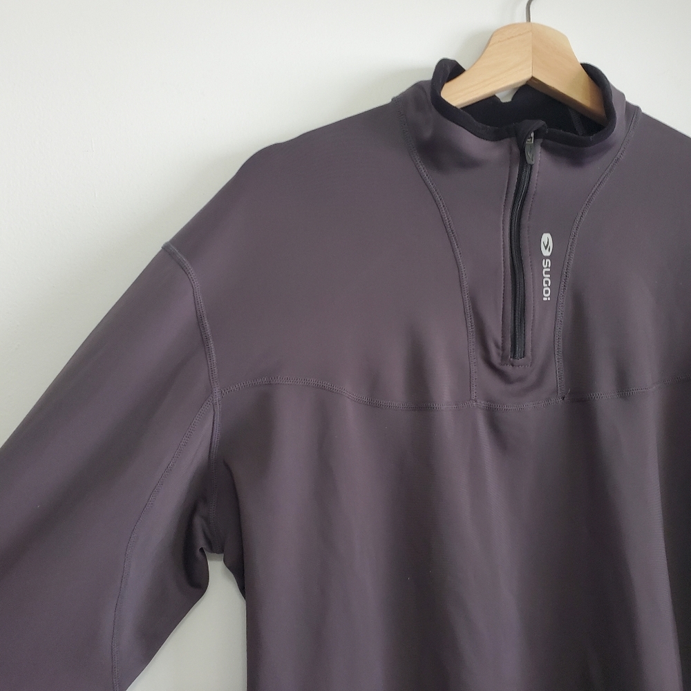 Sugoi Mens XL Sweater Charcol Grey Breathable 1/4 Zip Stretch Fleece Base Layer